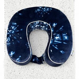 Essentials Blue and White Tie-Dye Travel Neck Pillow by Wolf